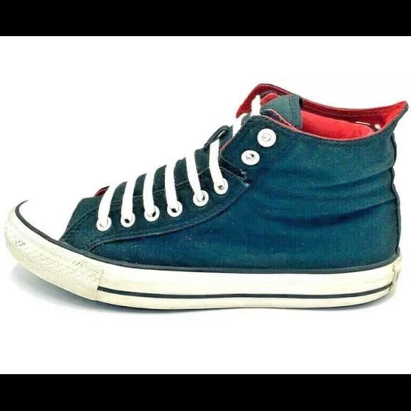 Converse All Star Black Custom Red Fold Down Shoes - Picture 6 of 12